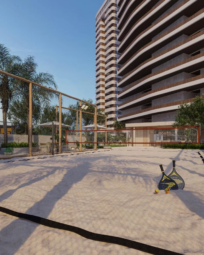 Ilustração do diferencial Quadra de areia no Nexus Residence