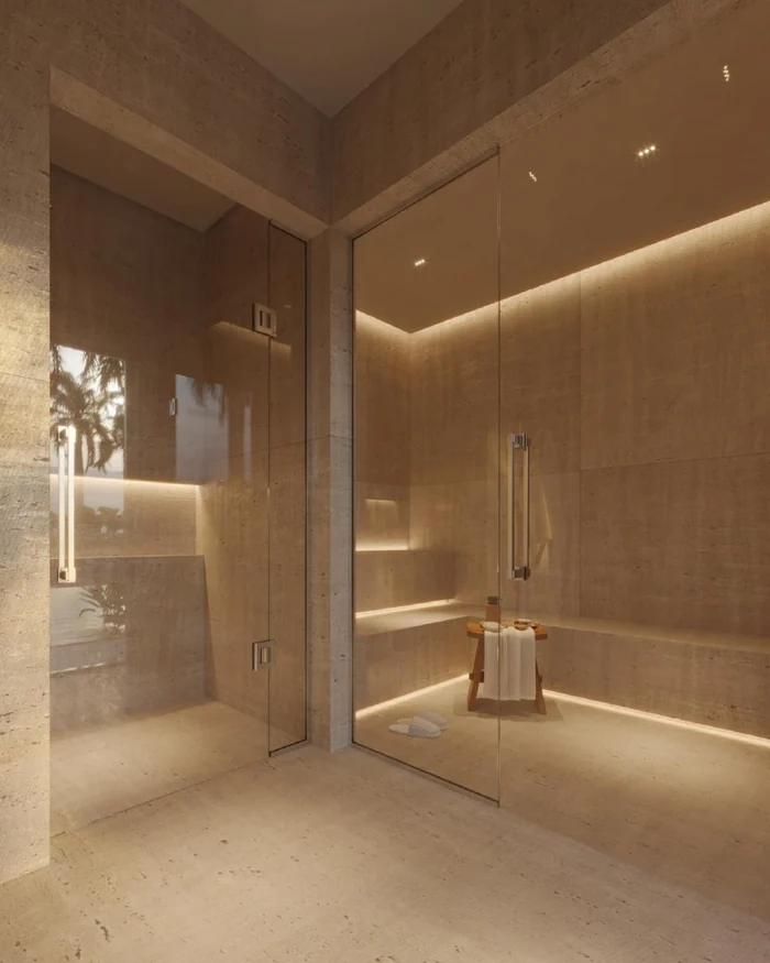 Ilustração do diferencial Sauna no Nexus Residence