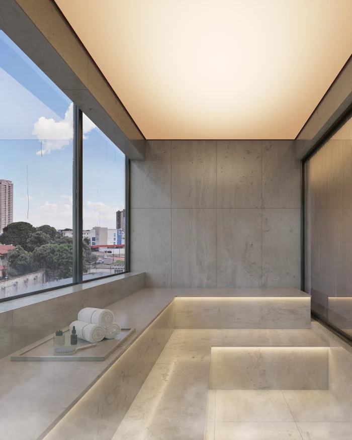 Ilustração do diferencial Sauna no Olympus